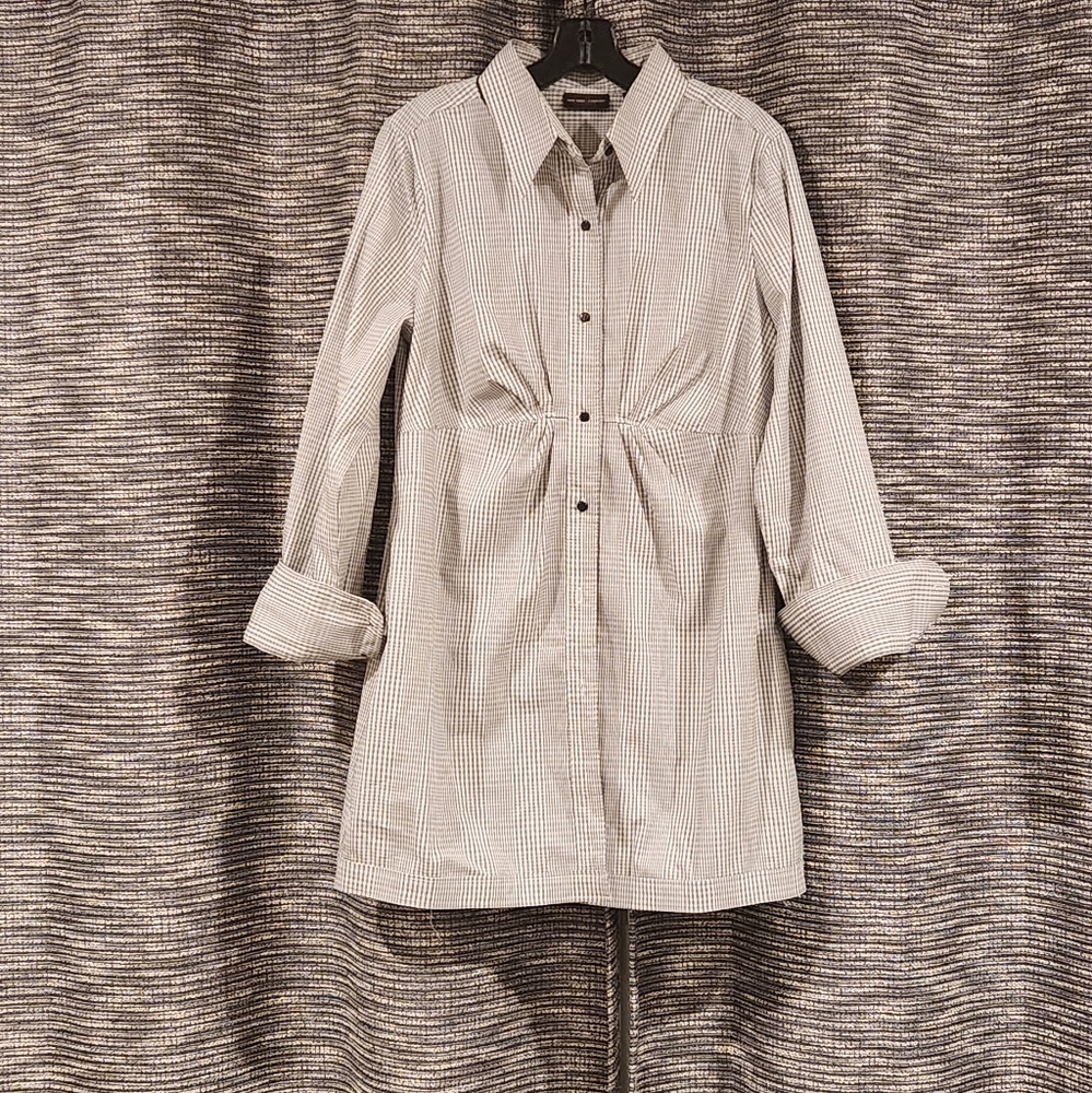 New York & Company button down tunic top sz 12/L